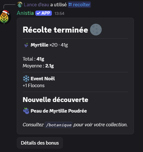 Interface de récolte